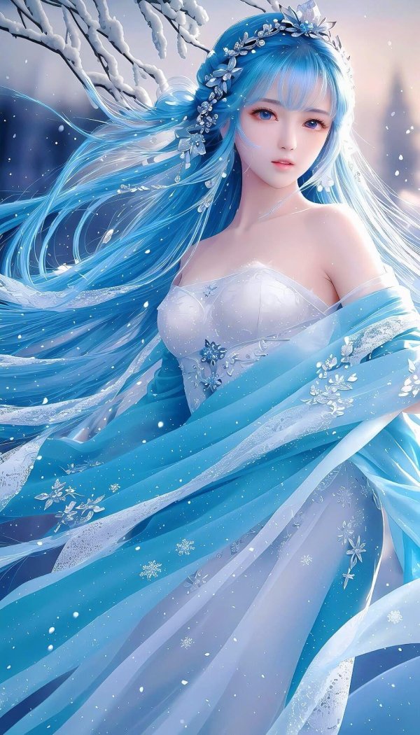 Фэнтези девушка зима