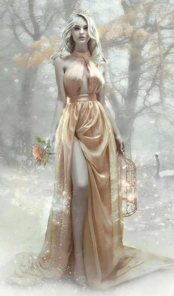 Фэнтези девушка зима