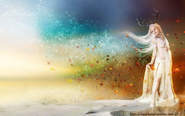 Фэнтези девушка зима