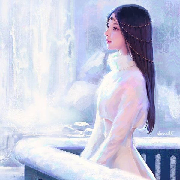 Фэнтези девушка зима