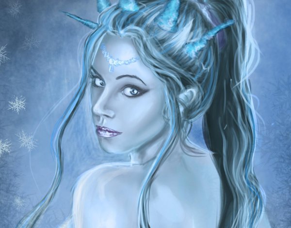 Фэнтези девушка зима