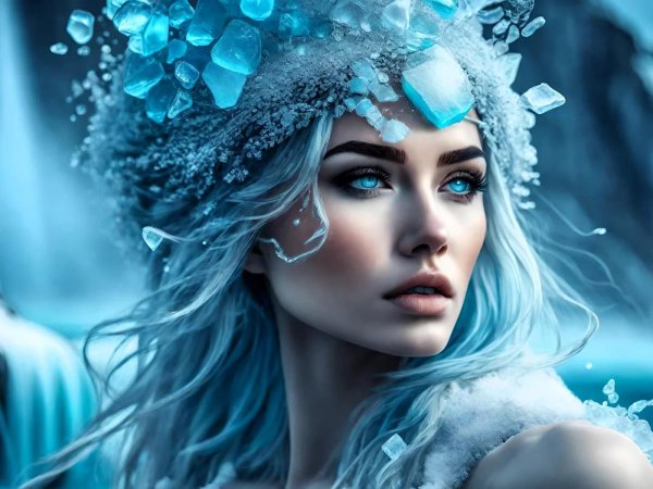 Фэнтези девушка зима