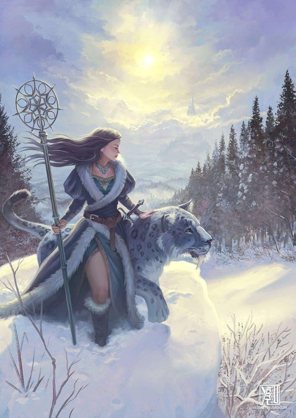 Фэнтези девушка зима