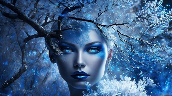 Фэнтези девушка зима