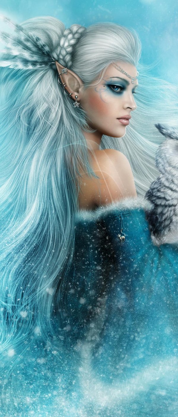 Фэнтези девушка зима