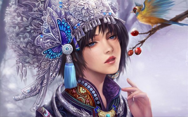 Фэнтези девушка зима