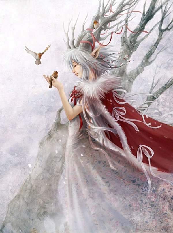 Фэнтези девушка зима