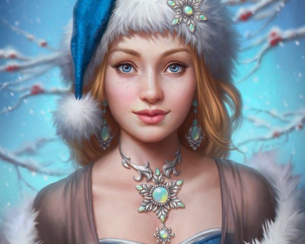 Фэнтези девушка зима