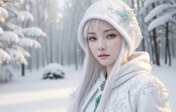 Фэнтези девушка зима