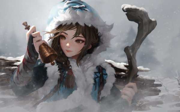 Фэнтези девушка зима