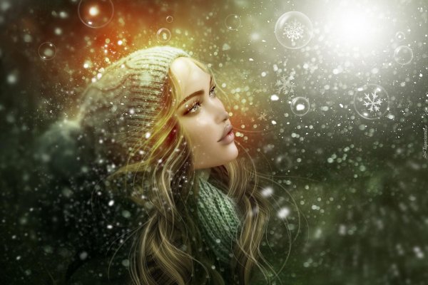 Фэнтези девушка зима