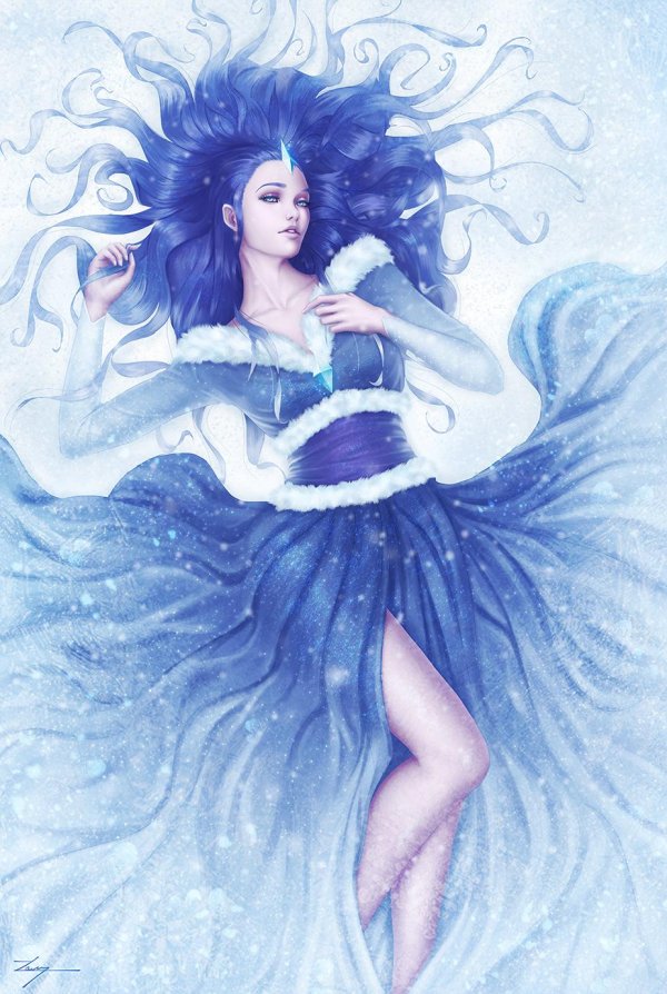 Фэнтези девушка зима