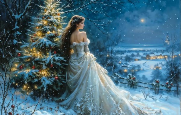 Фэнтези девушка зима