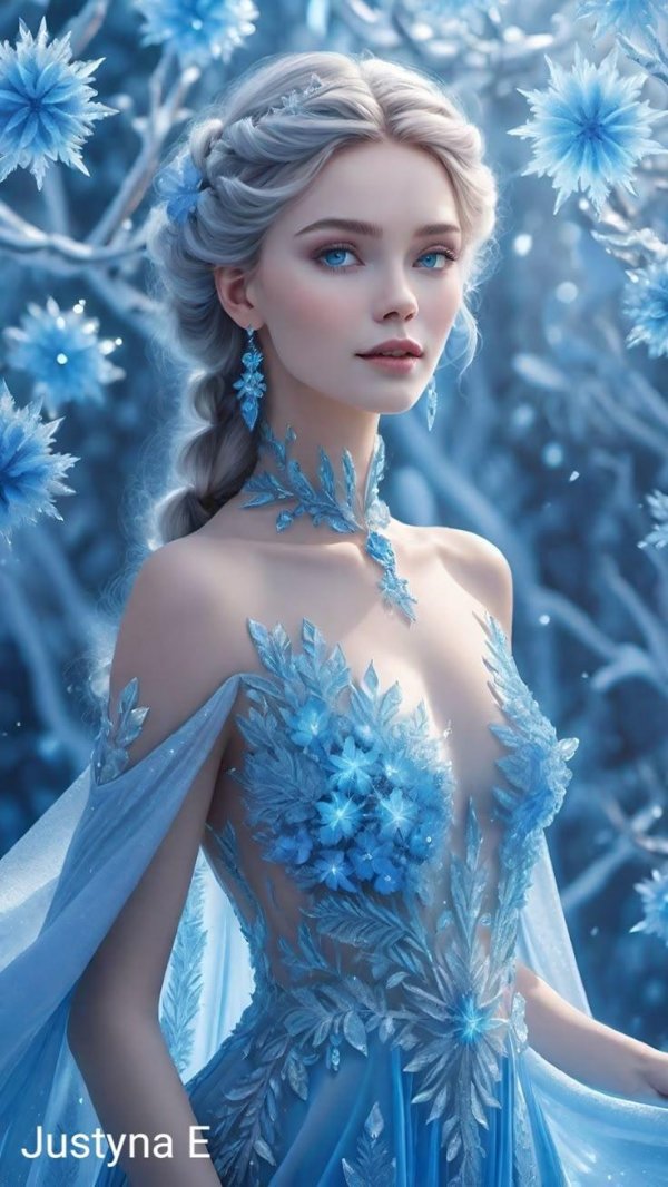 Фэнтези девушка зима