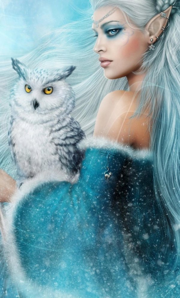 Фэнтези девушка зима