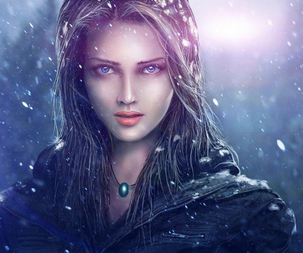 Фэнтези девушка зима