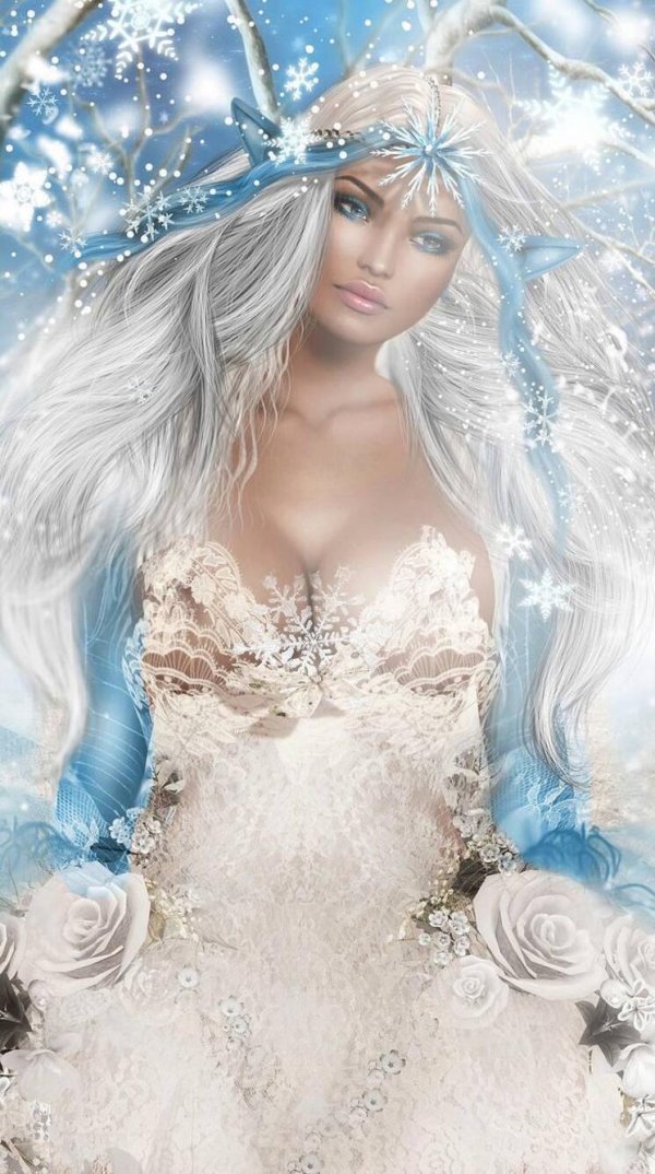 Фэнтези девушка зима