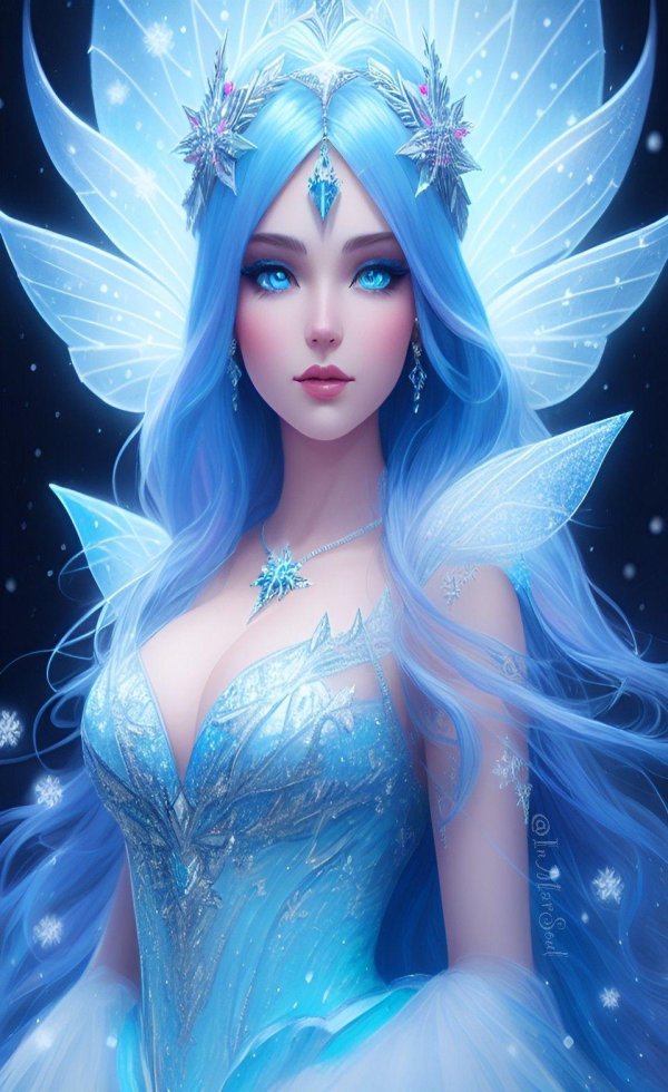 Фэнтези девушка зима