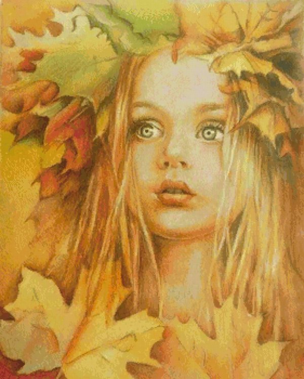 Девушка осень нарисованные