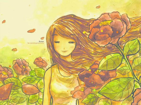 Девушка осень нарисованные