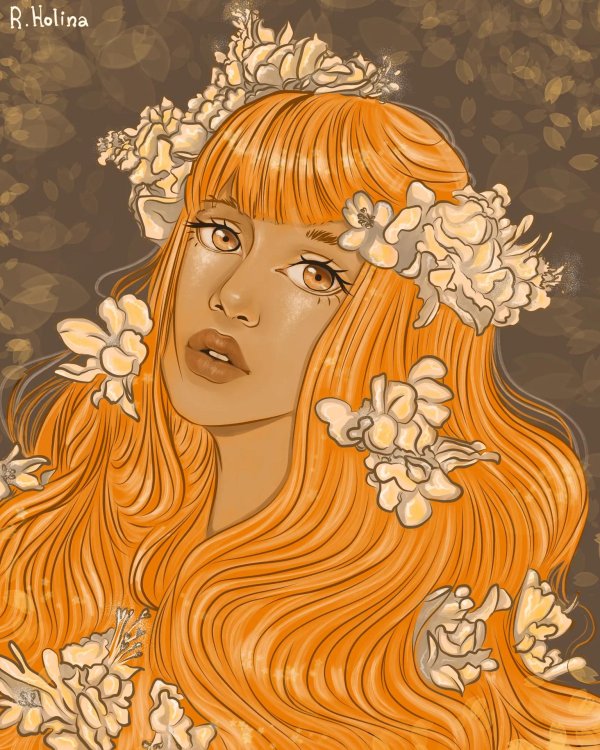 Девушка осень нарисованные