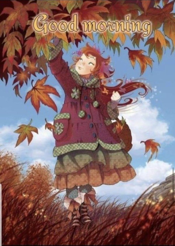 Девушка осень нарисованные