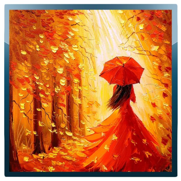 Девушка осень нарисованные