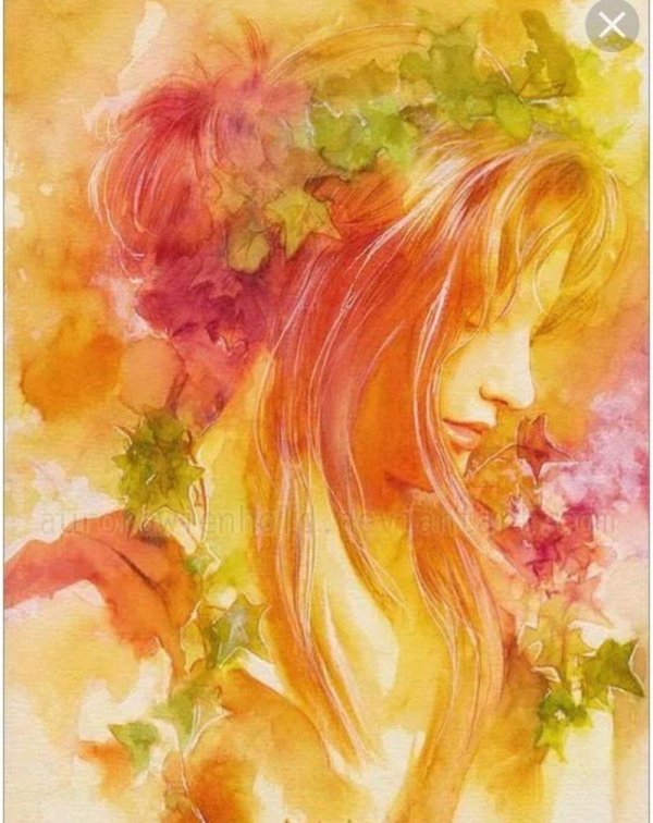 Девушка осень нарисованные