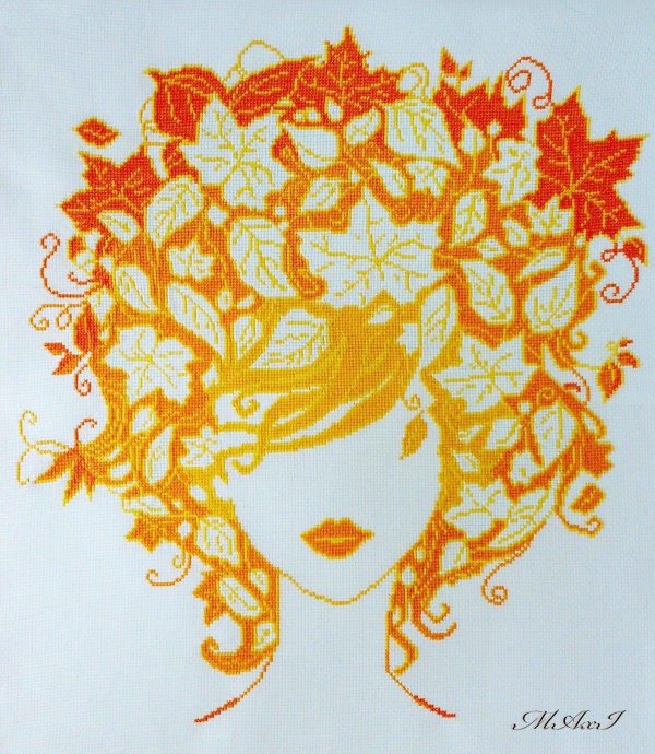 Девушка осень нарисованные