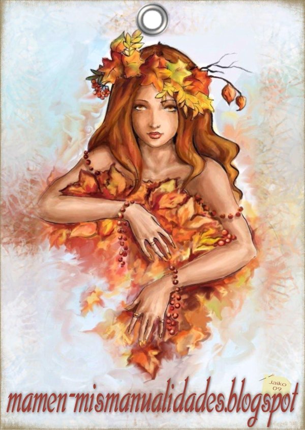 Девушка осень нарисованные