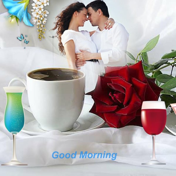 Девушка желает доброго утра