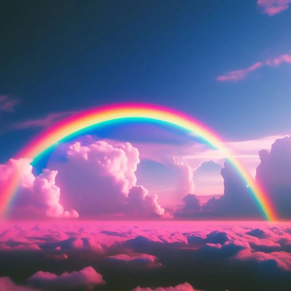 небо с радугой