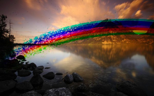 пейзаж с радугой