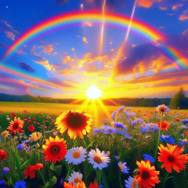 пейзаж с радугой