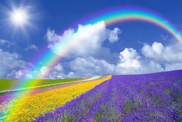 пейзаж с радугой