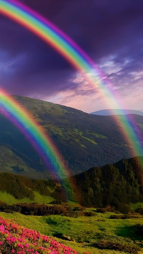 природа с радугой