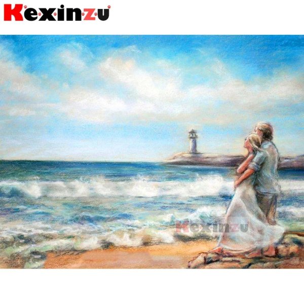 Девушка и море нарисованные