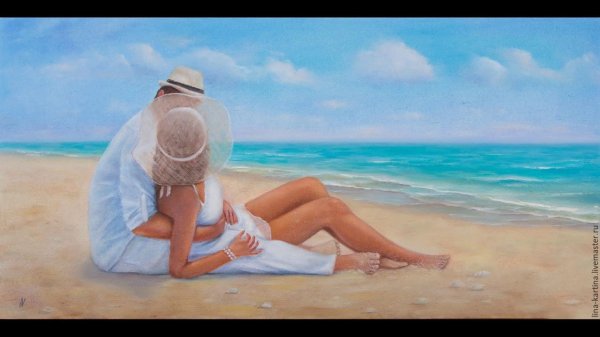 Девушка и море нарисованные