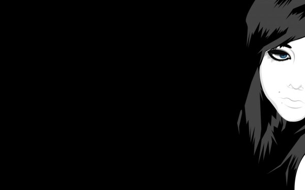 Девушка на черном фоне