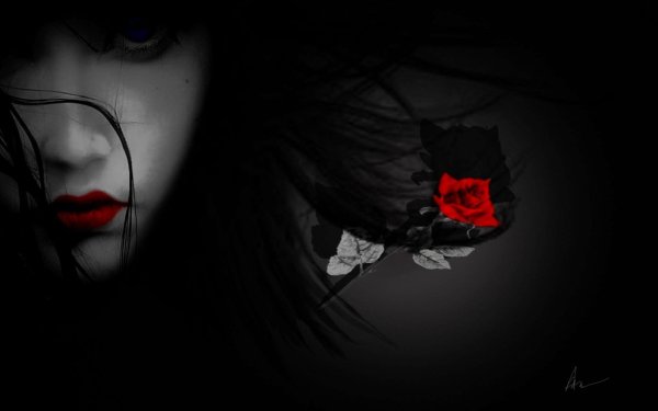 Девушка на черном фоне