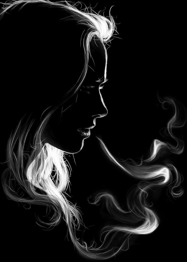 Девушка на черном фоне