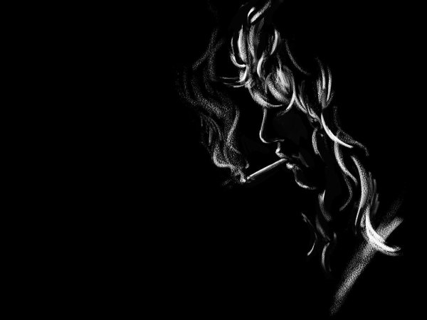 Девушка на черном фоне