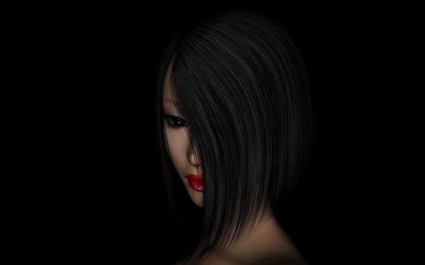 Девушка на черном фоне