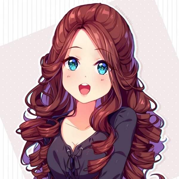 С девушками нарисованные с длинными волосами