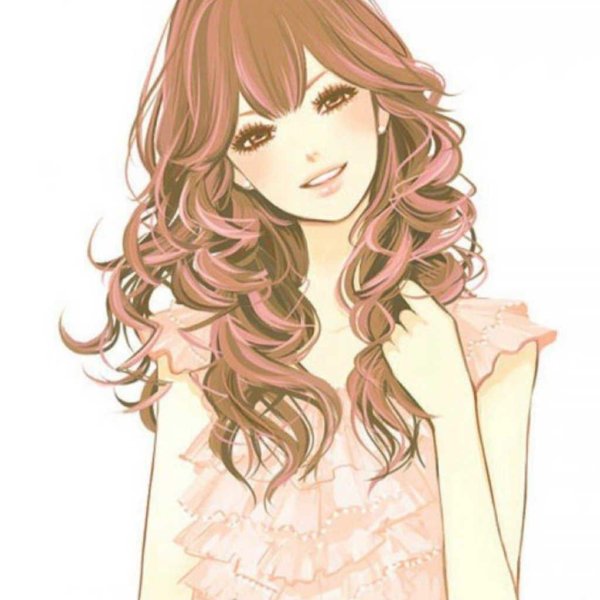 С девушками нарисованные с длинными волосами