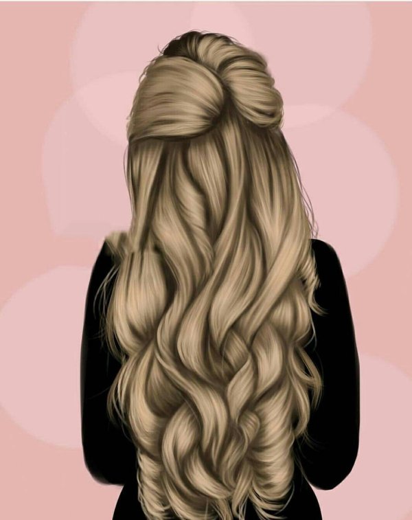 С девушками нарисованные с длинными волосами