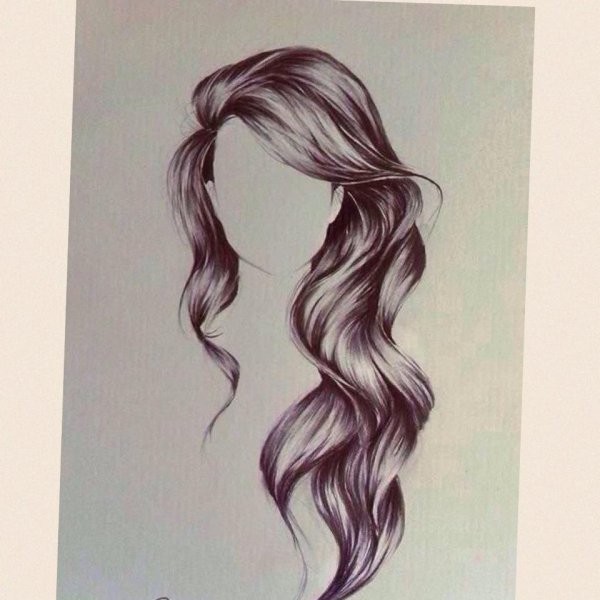 С девушками нарисованные с длинными волосами