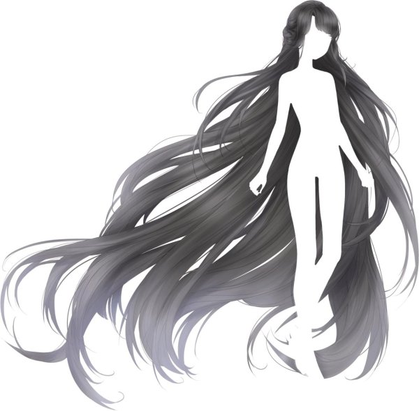 С девушками нарисованные с длинными волосами