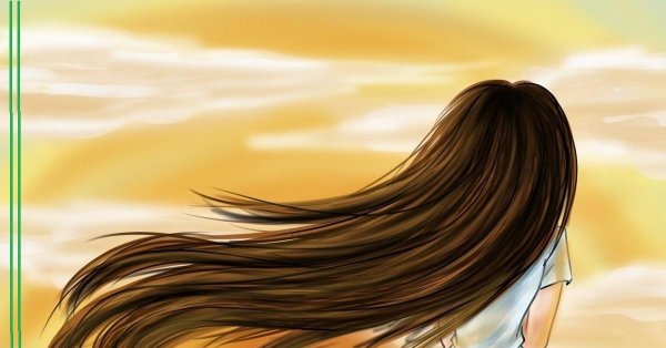 С девушками нарисованные с длинными волосами
