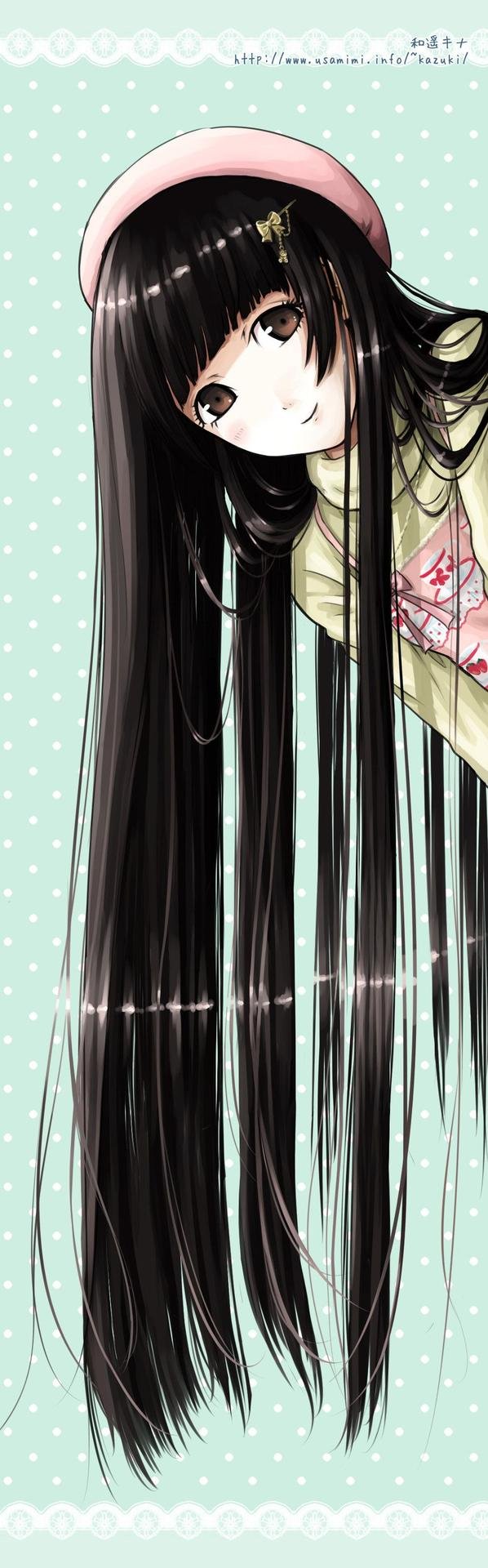 С девушками нарисованные с длинными волосами